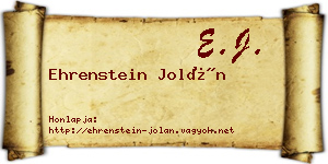 Ehrenstein Jolán névjegykártya